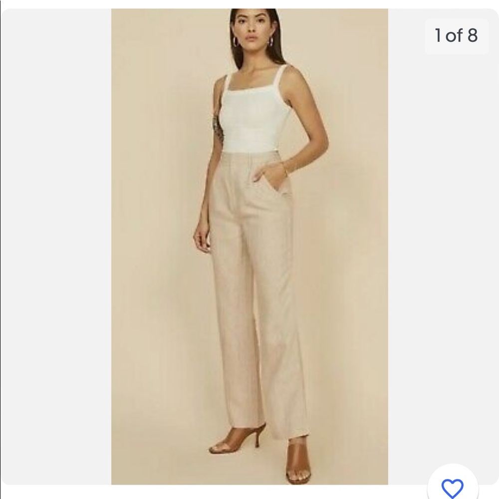 Reformation Cello linen pants in oatmeal